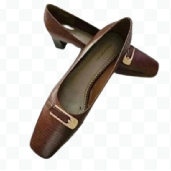 Naturalizer Galaxy Tan Lizard Print Vintage Classic Corpcore Business Y2K Sz 9 - Picture 1 of 6